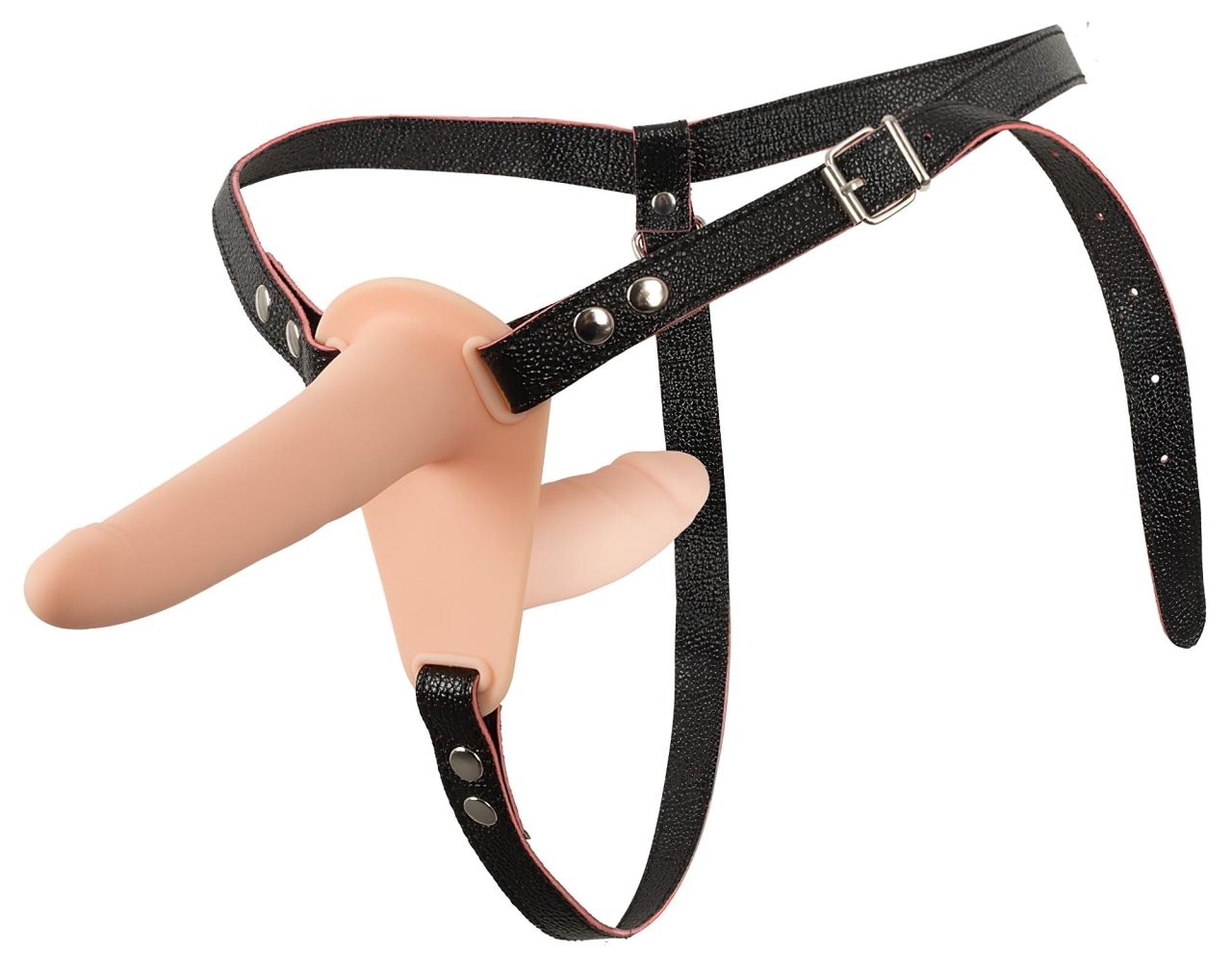 You2Toys - Strap-On - felcsatolható dupla vibrátor (natúr)
