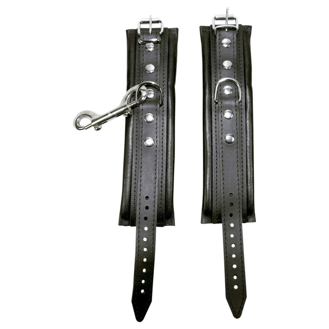 ZADO - bőr csukló bilincs és karabiner (fekete)