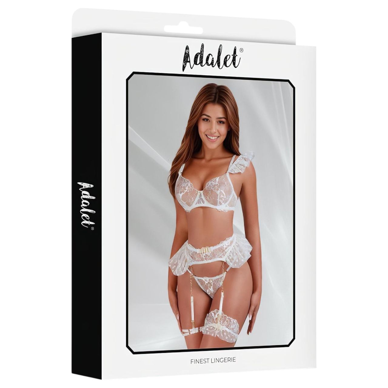Adalet Natalie - csipkés fehérnemű szett (fehér)