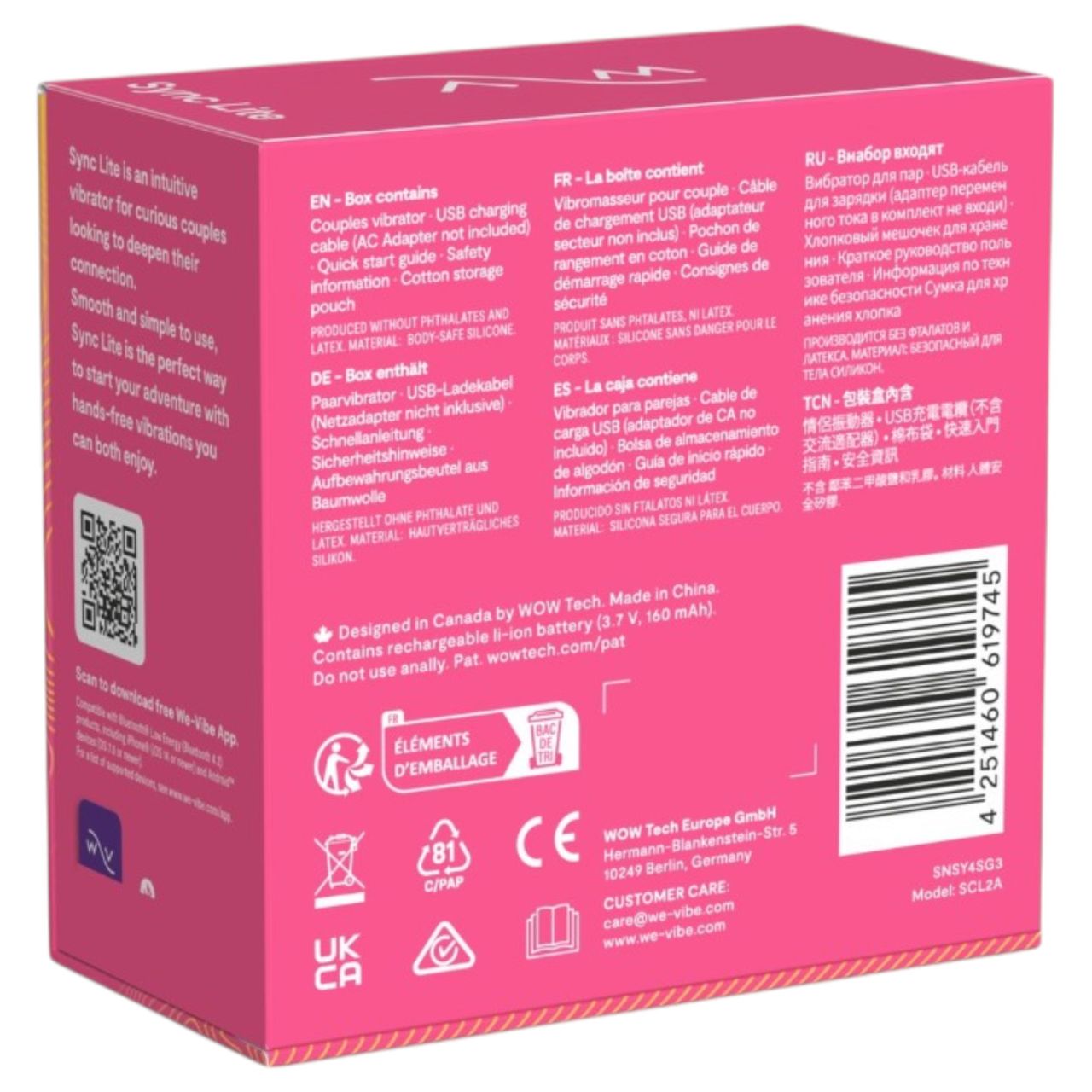We-Vibe Sync Lite - App- és távirányítós párvibrátor (pink) We-Vibe Sync Lite - App- és távirányítós párvibrátor (pink)