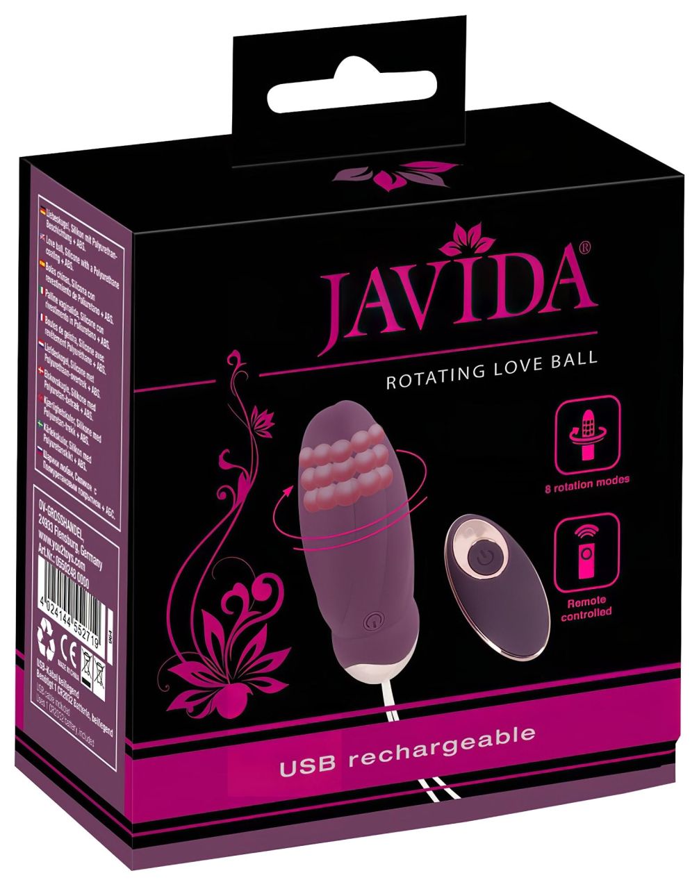 Javida - hordható rádiós, forgó gyöngyös vibrotojás (lila) Javida - hordható rádiós, forgó gyöngyös vibrotojás (lila)