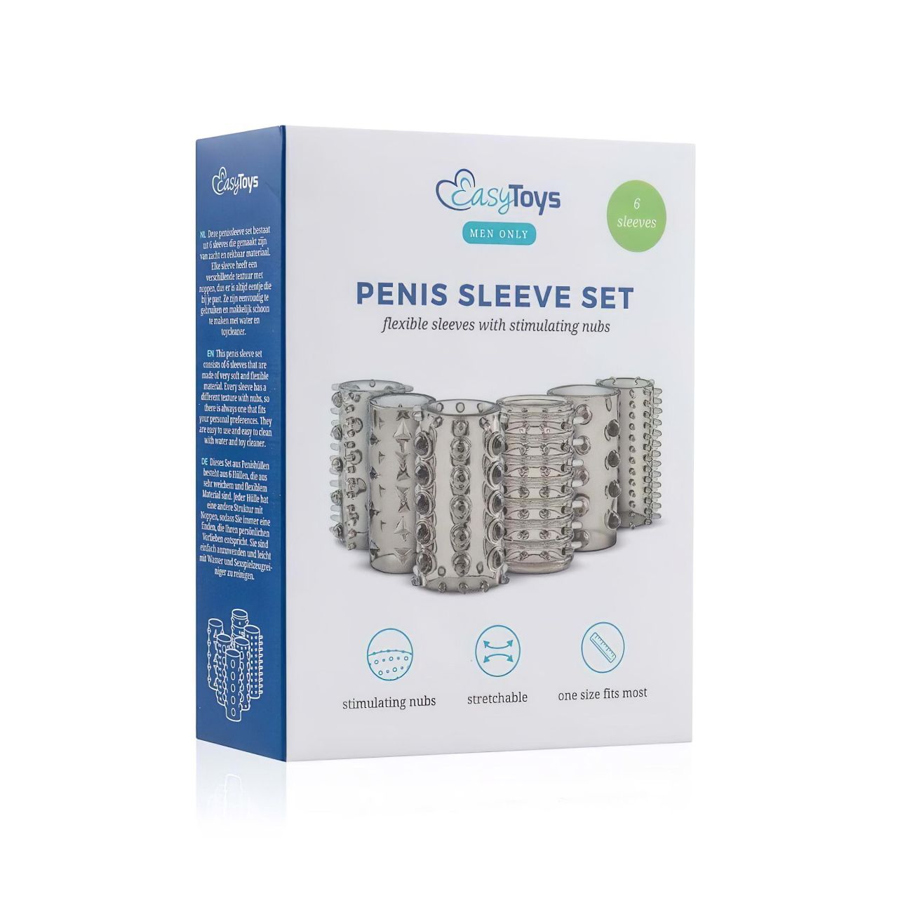 Easytoys Penis Sleeve - péniszmandzsetta szett (szürke, 6 db)