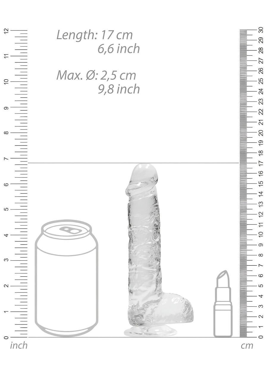 RealRock - átlátszó élethű dildó (átlátszó, 15 cm) RealRock - átlátszó élethű dildó (átlátszó, 15 cm)