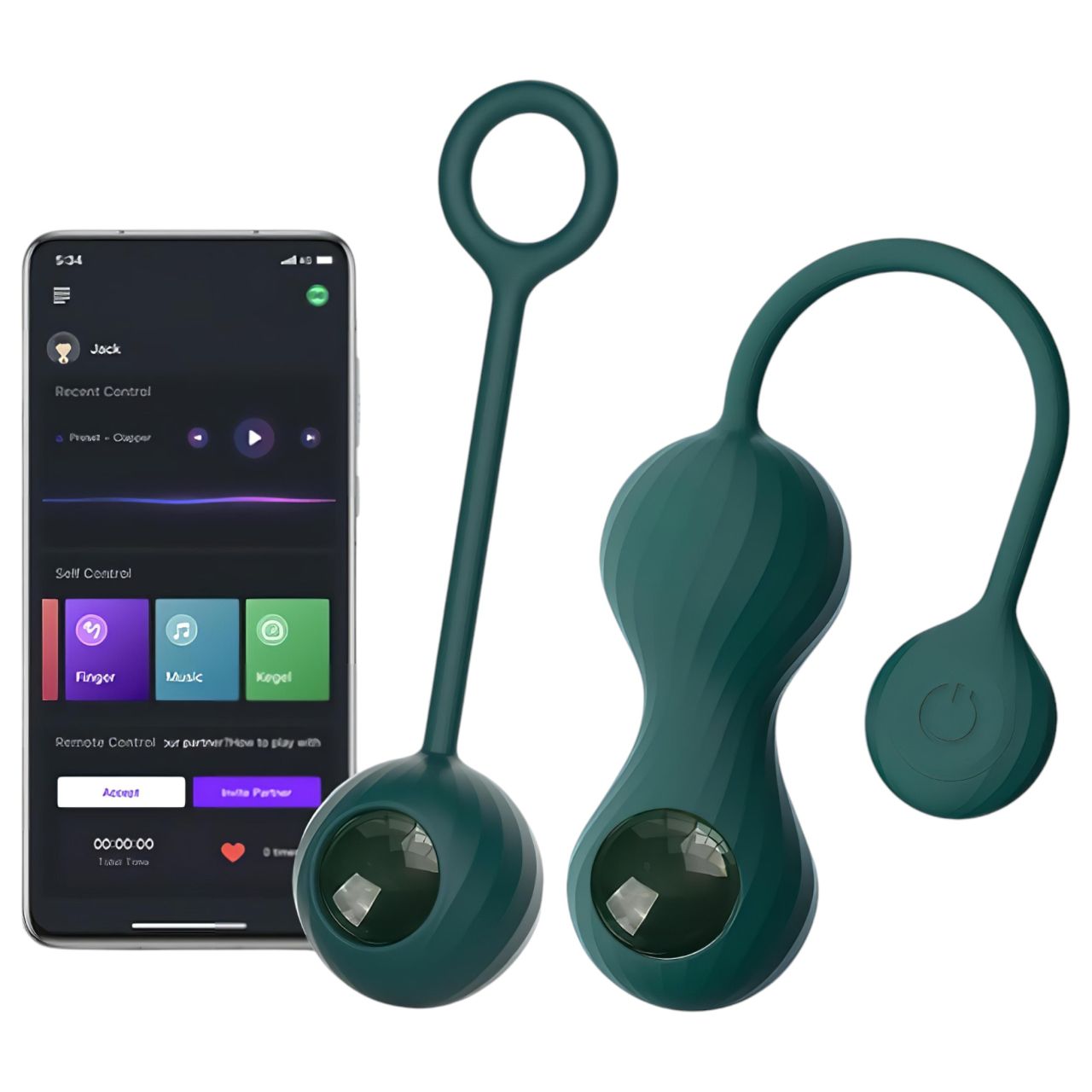 Magic Motion Crystal Duo – App-vezérelt vibrációs gésagolyó (zöld)