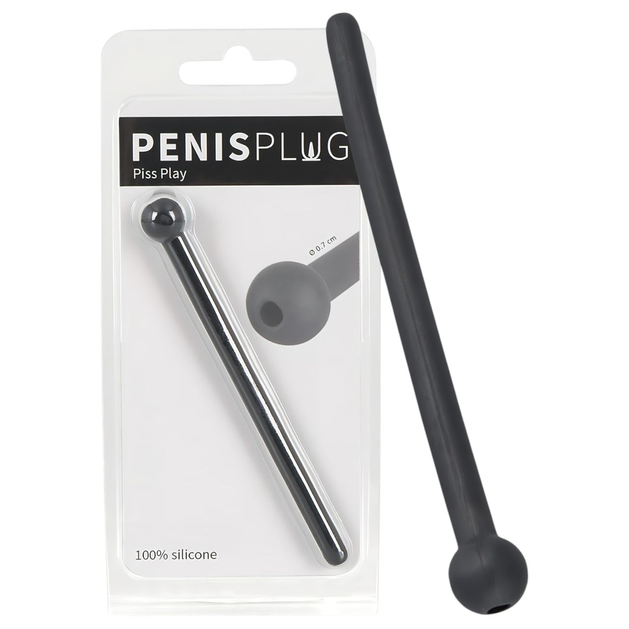 Dilator Piss Play - üreges, szilikon dilátor (fekete)
