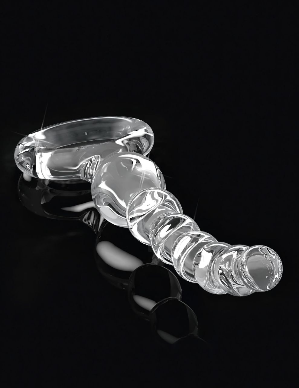 Icicles No. 67 - gömbös üveg dildó (átlátszó)