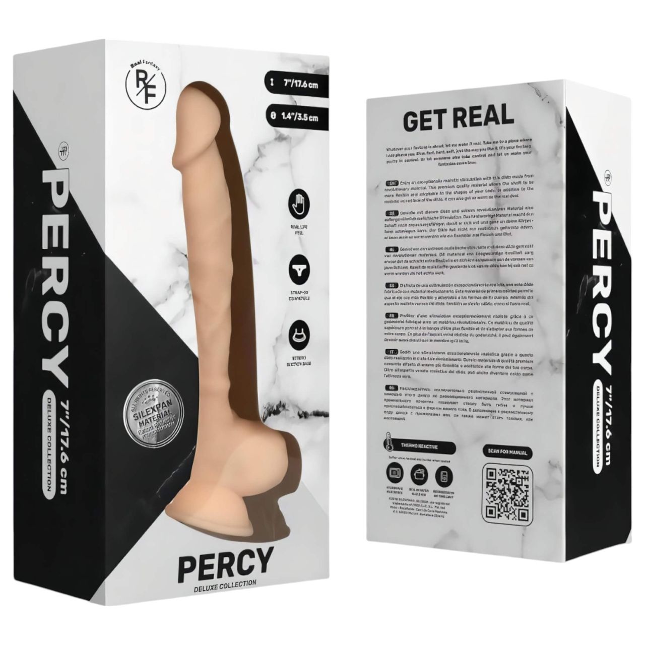 Real Fantasy Percy - élethű dildó - 18 cm (testszínű)