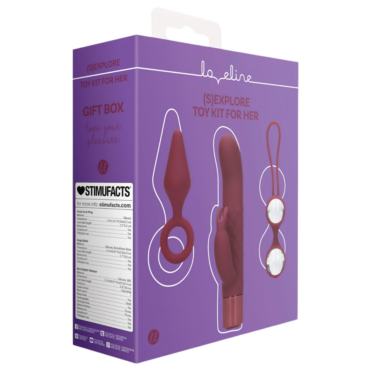 Loveline (S)Explore Toy Kit for Her - 3 részes erotikus ajándékszett nőknek Loveline (S)Explore Toy Kit for Her - 3 részes erotikus ajándékszett nőknek