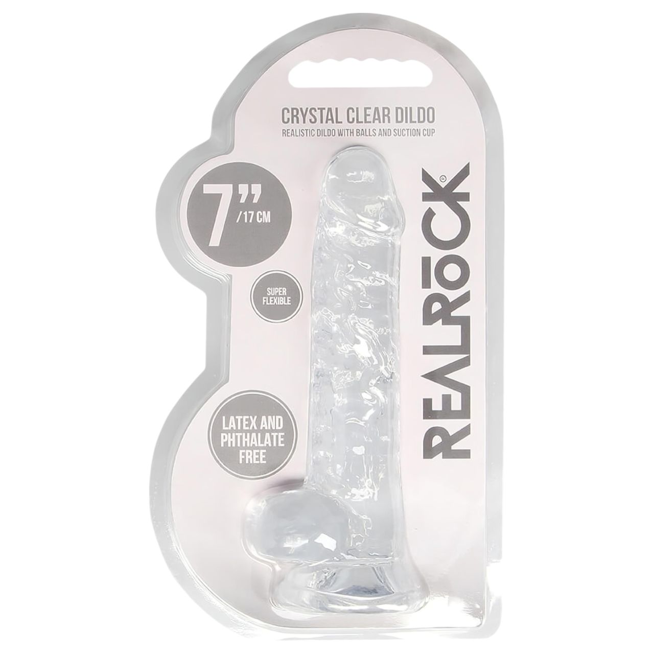 RealRock - átlátszó élethű dildó (átlátszó, 17 cm)