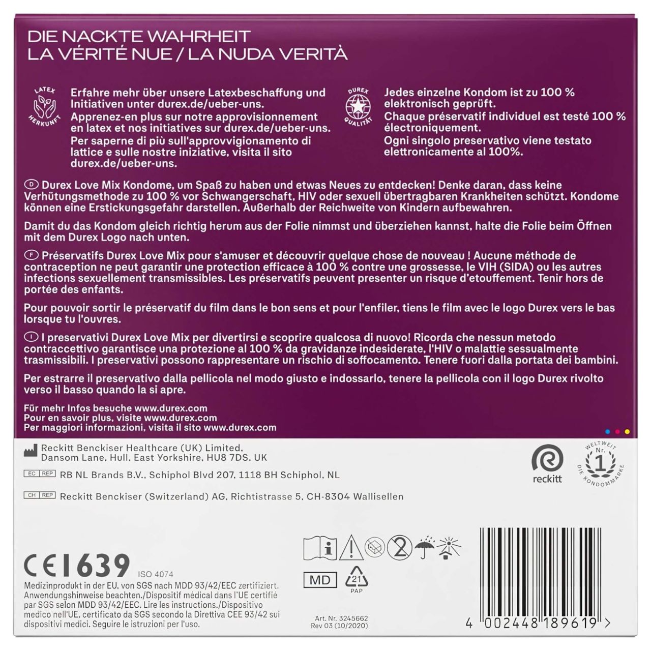 Durex Love Mix - óvszer csomag (40 db)