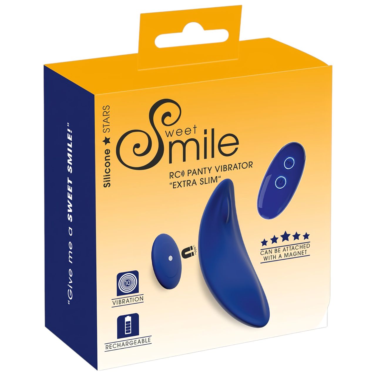 Smile - extra vékony, távirányítós bugyi vibrátor (kék)