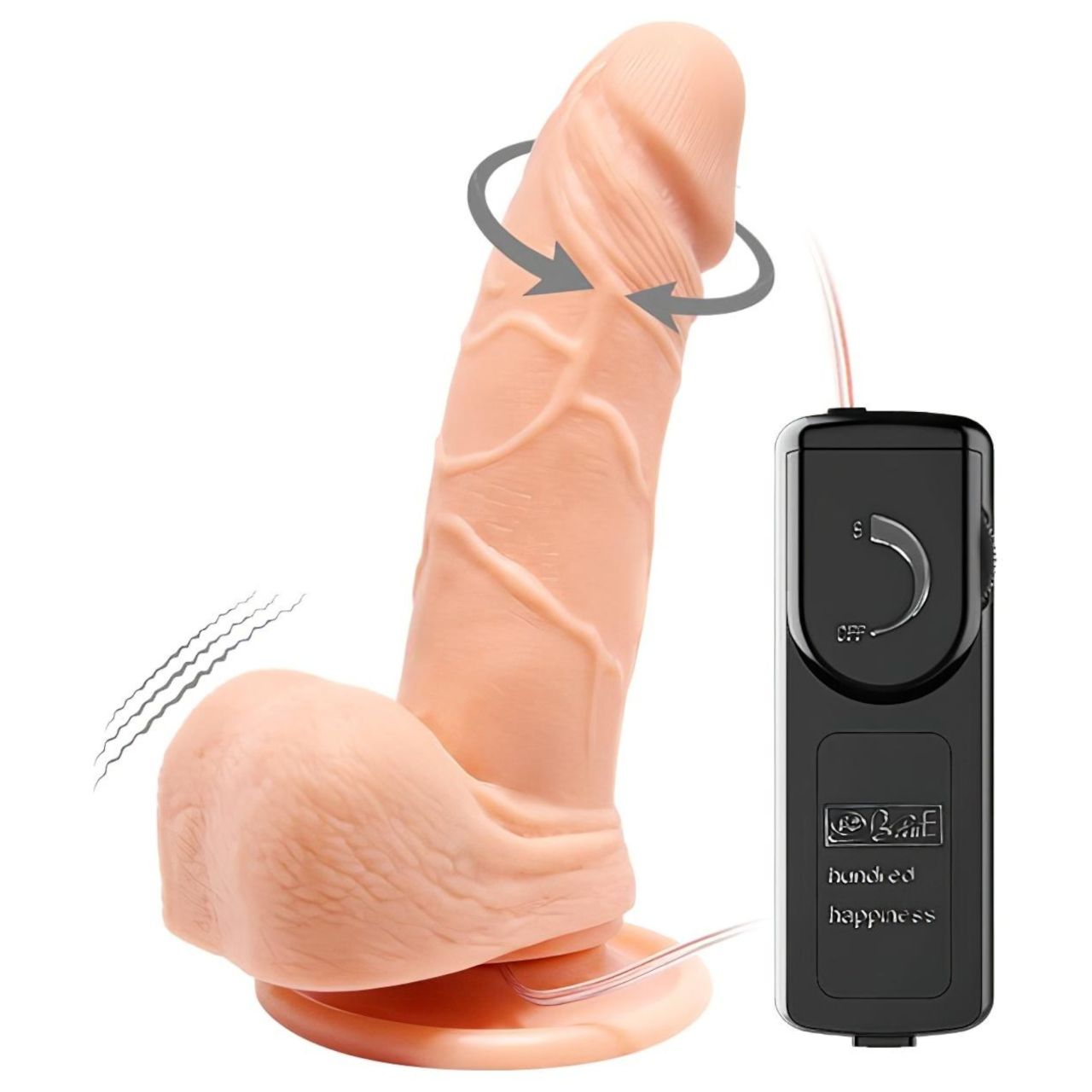 Baile Barbara Mark - élethű, forgó vibrátor - 15cm (natúr)