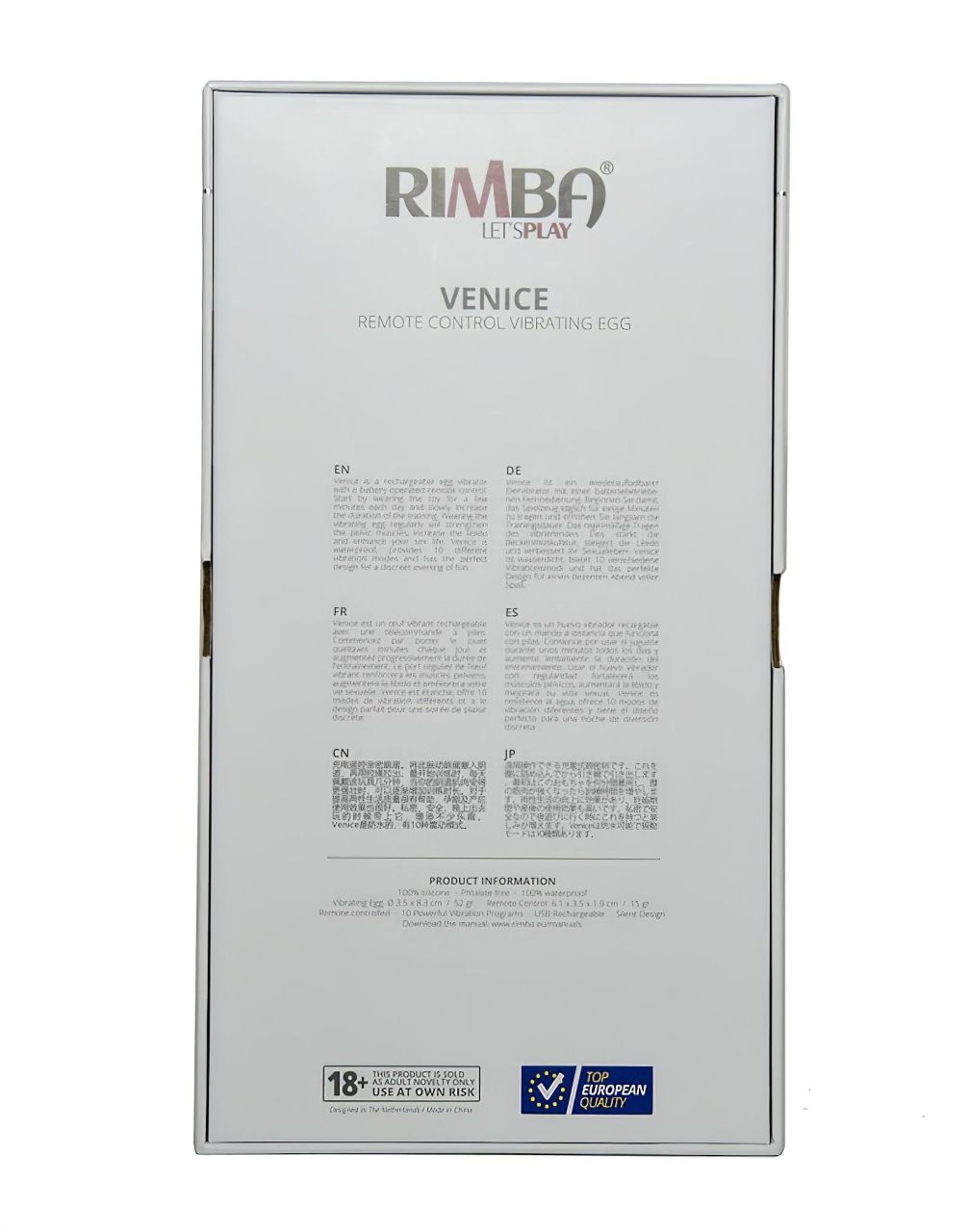 Rimba Venice - akkus, rádiós vibrációs tojás (fekete) Rimba Venice - akkus, rádiós vibrációs tojás (fekete)