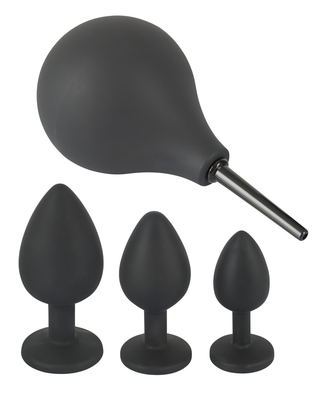 Black Velvets - anál plug szett (4 részes, fekete)