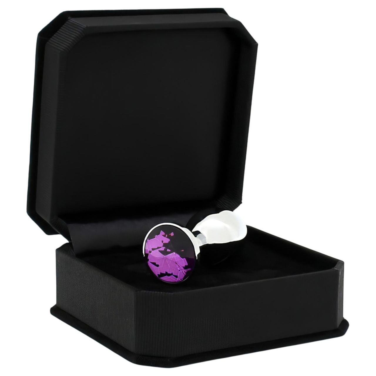 Rimba XS - lila köves, fém butt plug (ezüst) Rimba XS - lila köves, fém butt plug (ezüst)