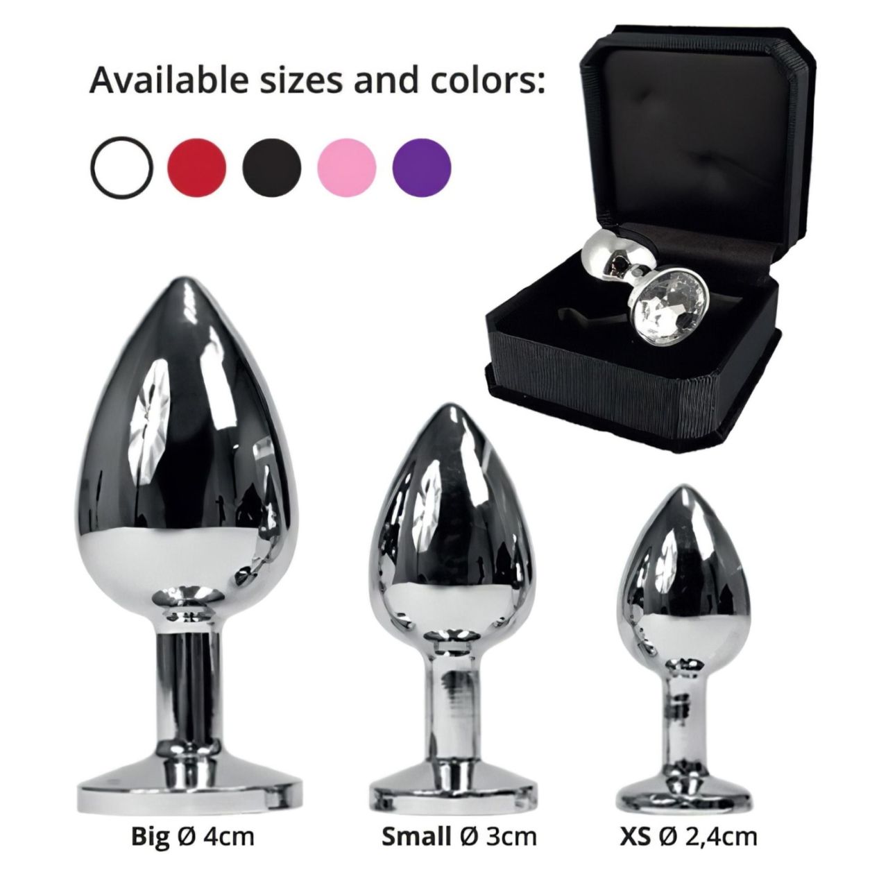 Rimba XS - lila köves, fém butt plug (ezüst) Rimba XS - lila köves, fém butt plug (ezüst)
