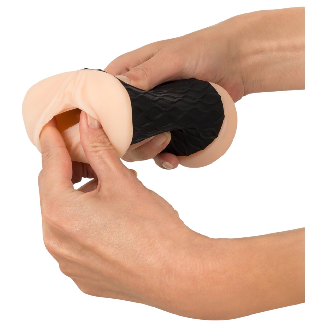 Nature Skin - punci és popsi maszturbátor (natúr-fekete) Nature Skin - punci és popsi maszturbátor (natúr-fekete)