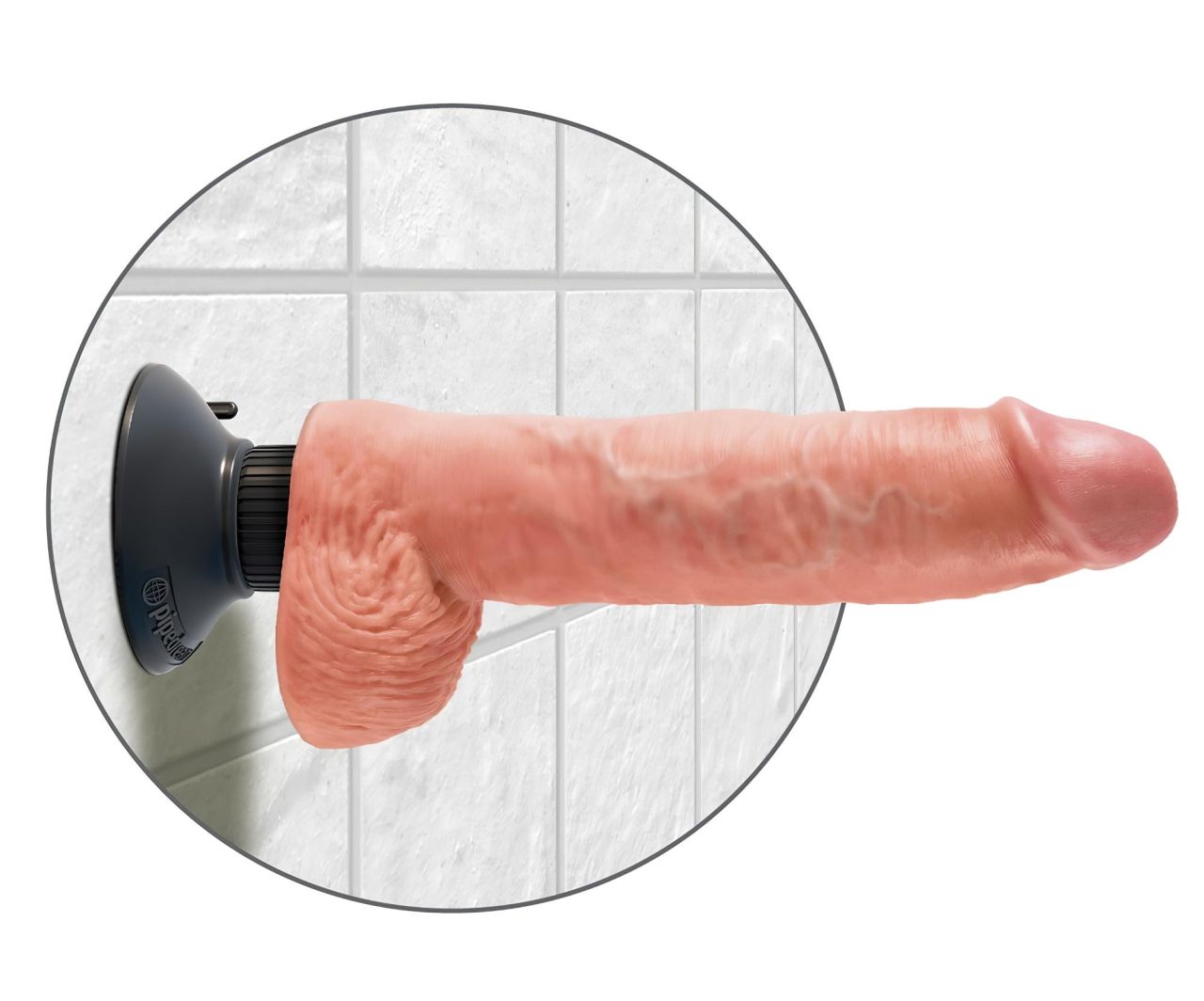 King Cock 10 tapadókorongos vibrátor (25 cm, testszínű)