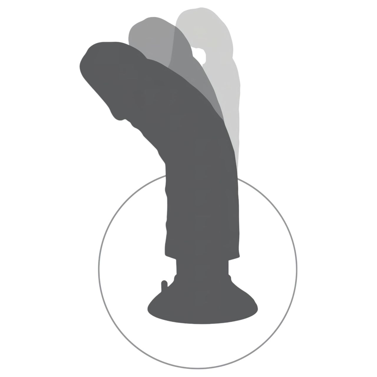 King Cock 10 tapadókorongos vibrátor (25 cm, testszínű)