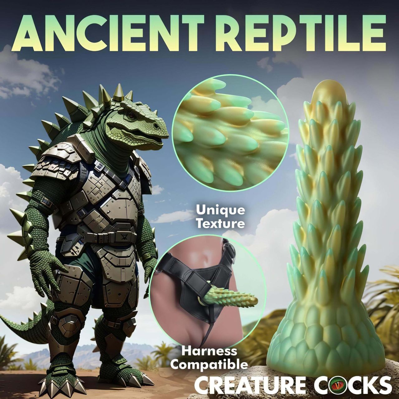 Creature Cocks Stegosaurus - szilikon dildó - 20 cm (zöld) Creature Cocks Stegosaurus - szilikon dildó - 20 cm (zöld)
