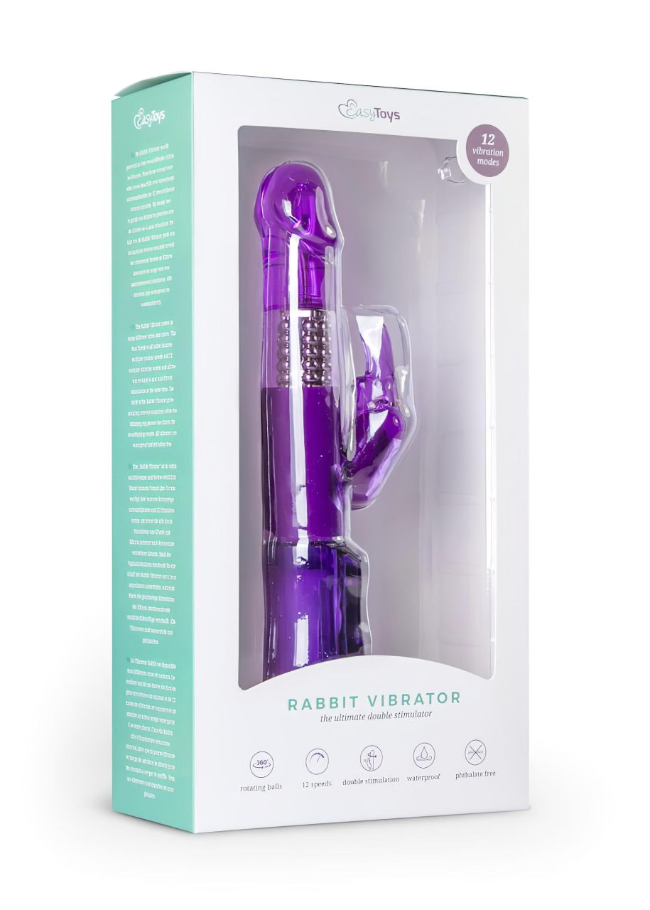 EasyToys Rabbit - forgó gyöngyös, csiklókaros vibrátor (lila) EasyToys Rabbit - forgó gyöngyös, csiklókaros vibrátor (lila)