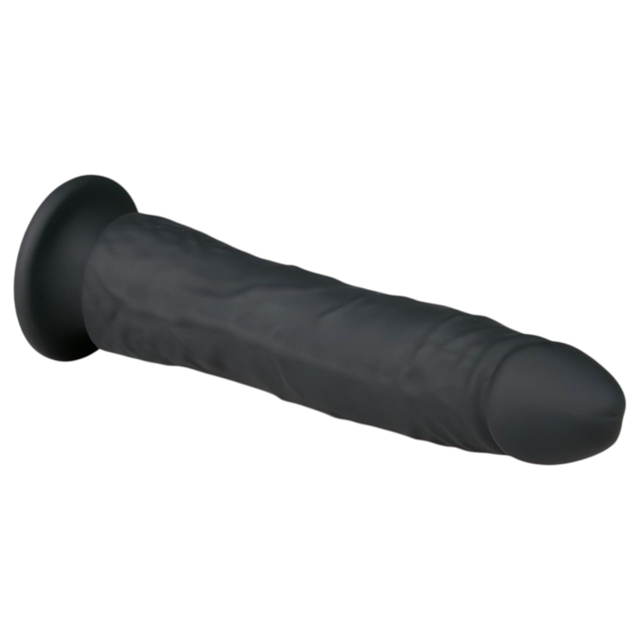 Easytoys - tapadókorongos 100% szilikon dildó (21 cm, fekete)