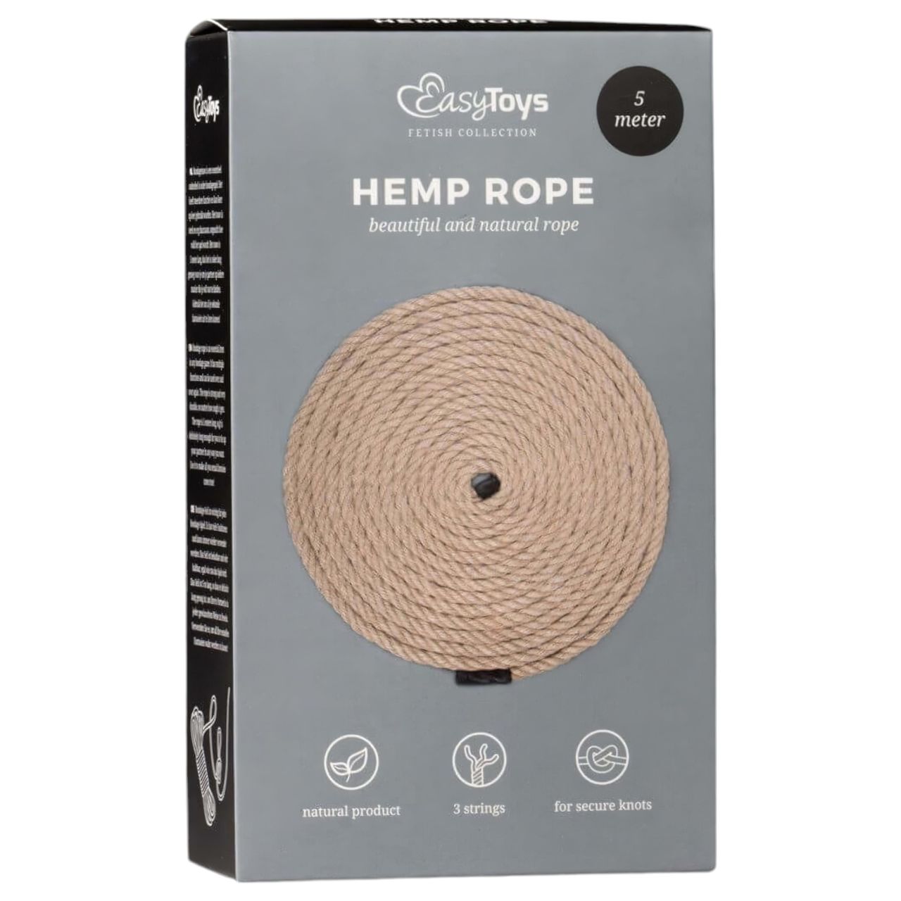 Easytoys Hemp Rope - kender bondage kötél (5 m, natúr)
