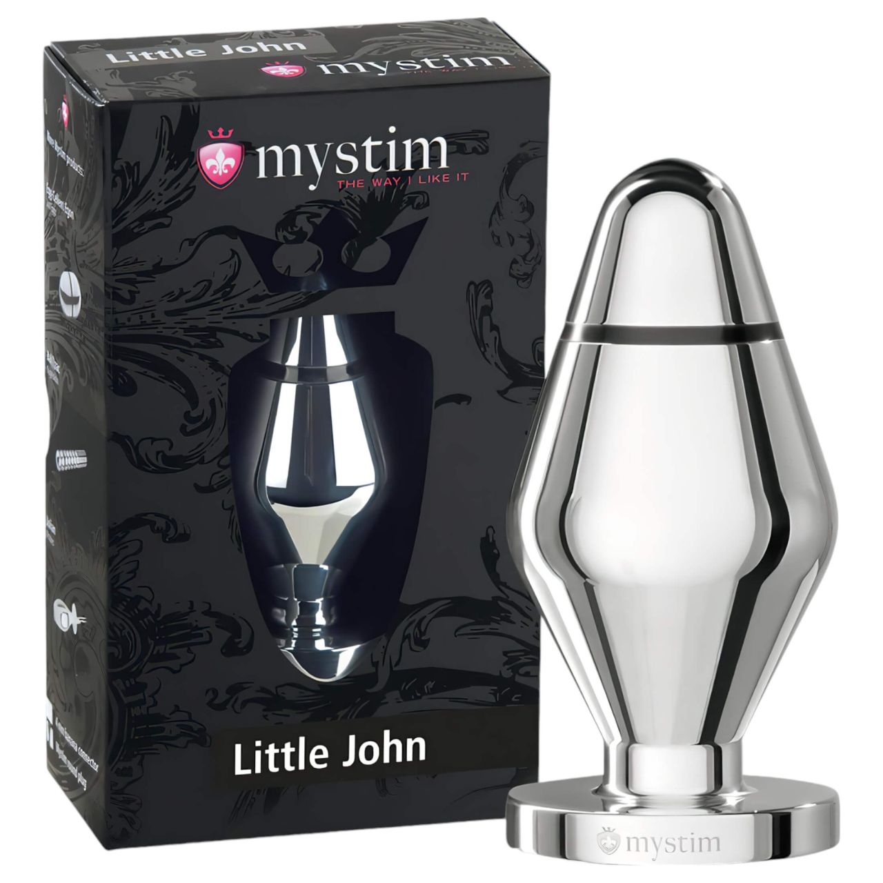mystim Little John - kicsi elektro anál plug (ezüst)