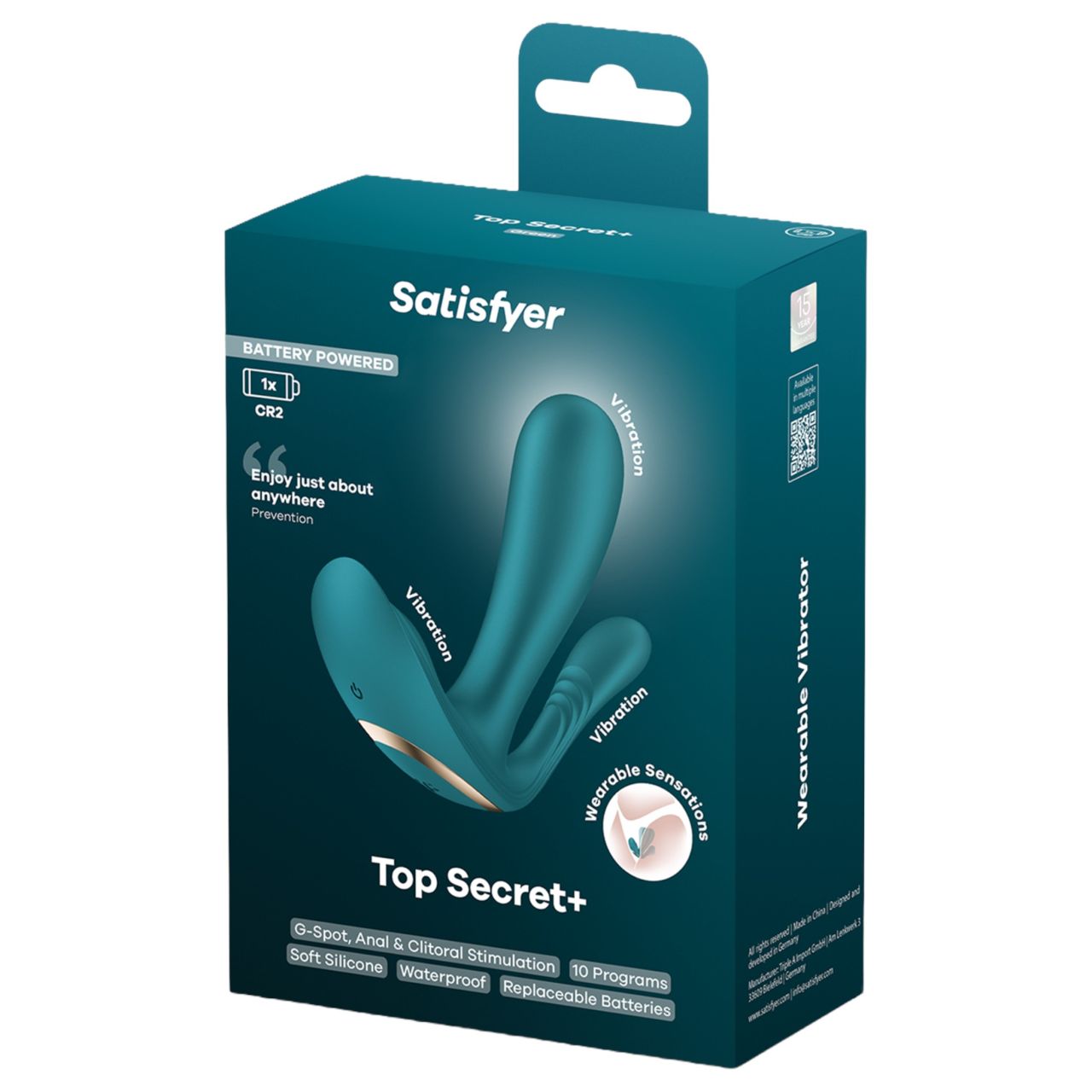 Satisfyer Top Secret+ - 3 ágú, hordható vibrátor (zöld) Satisfyer Top Secret+ - 3 ágú, hordható vibrátor (zöld)