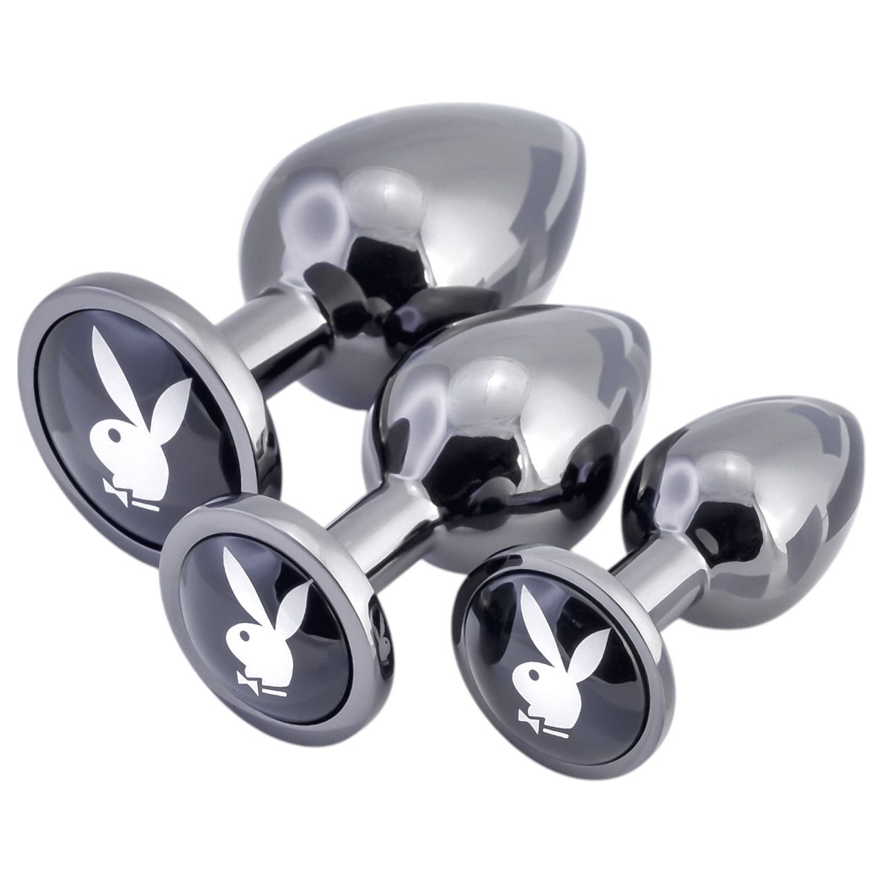 Playboy - anál plug szett - 3 részes (ezüst)