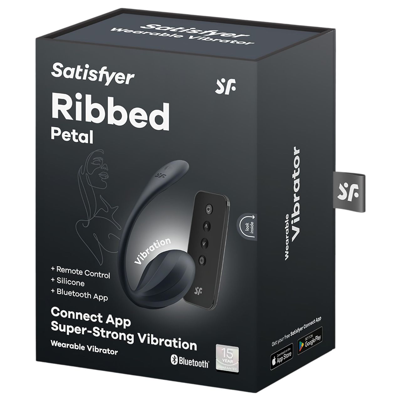 Satisfyer Ribbed Petal - rádiós vibrációs tojás (fekete) Satisfyer Ribbed Petal - rádiós vibrációs tojás (fekete)