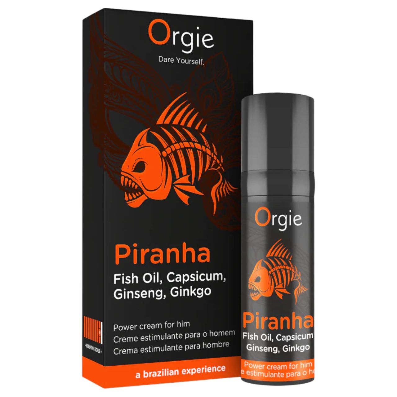 Orgie Piranha Power Cream –  Stimuláló Potencianövelő Krém Férfiaknak  (15 ml)