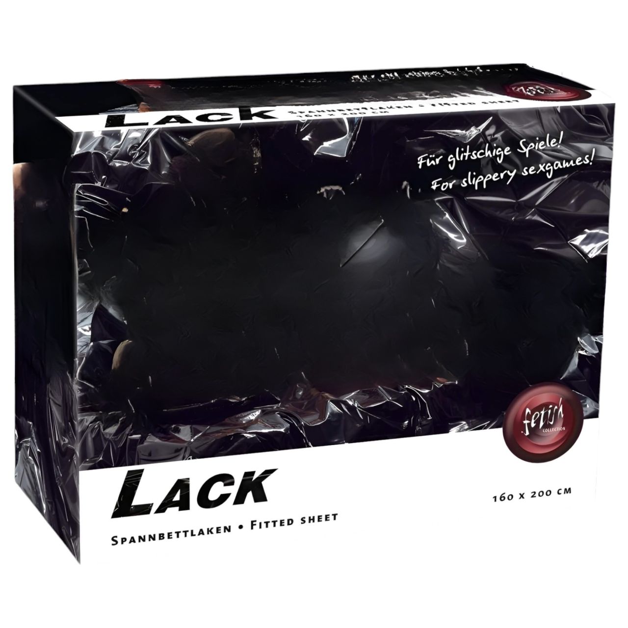 Fetish - lakk lepedő - gumis - 160 × 200 cm (fekete)
