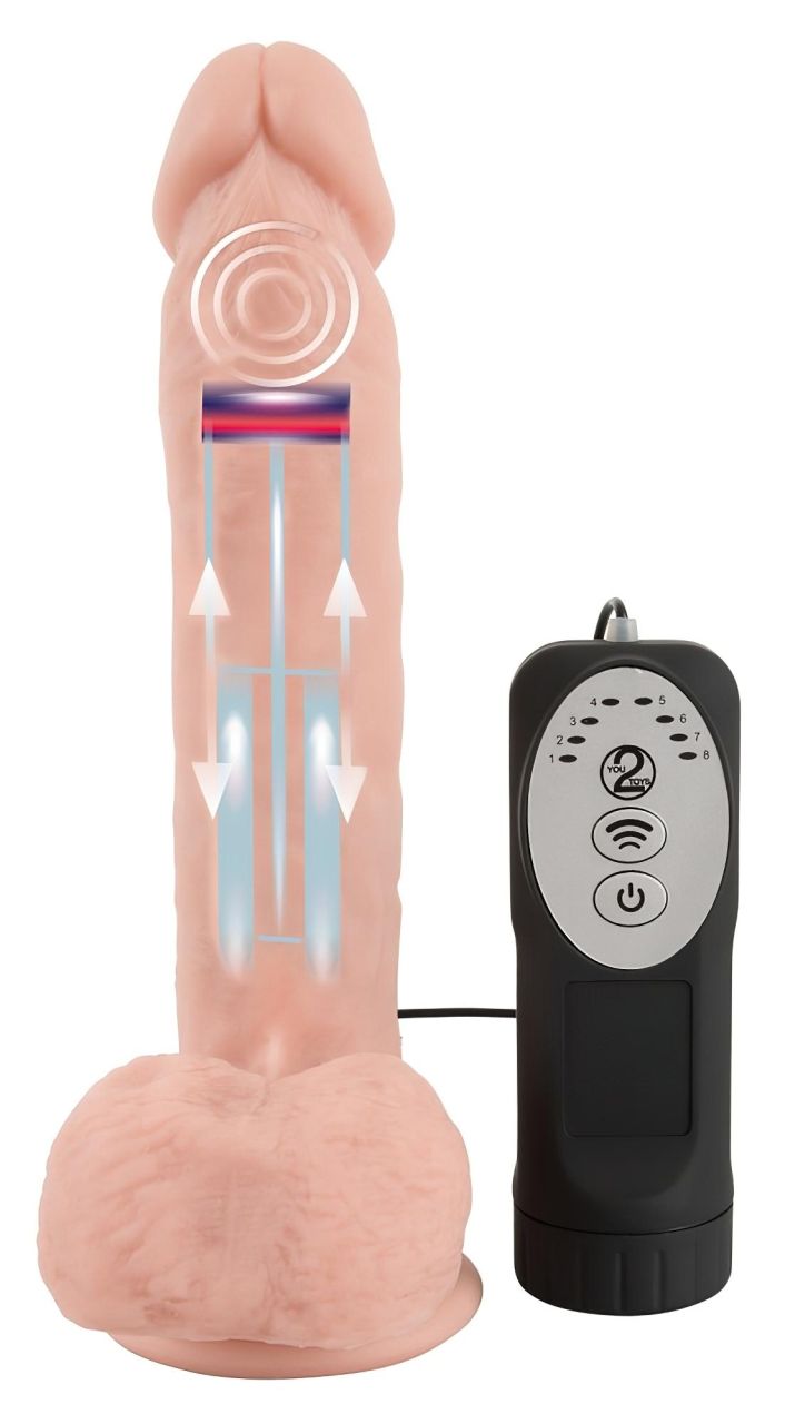 Medical Thrusting - tapadókorongos, lökő-forgó vibrátor (natúr)