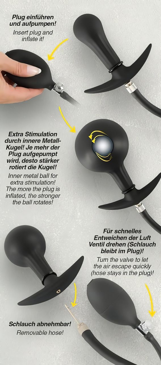 You2Toys - golyós, pumpálható anál plug (fekete) You2Toys - golyós, pumpálható anál plug (fekete)