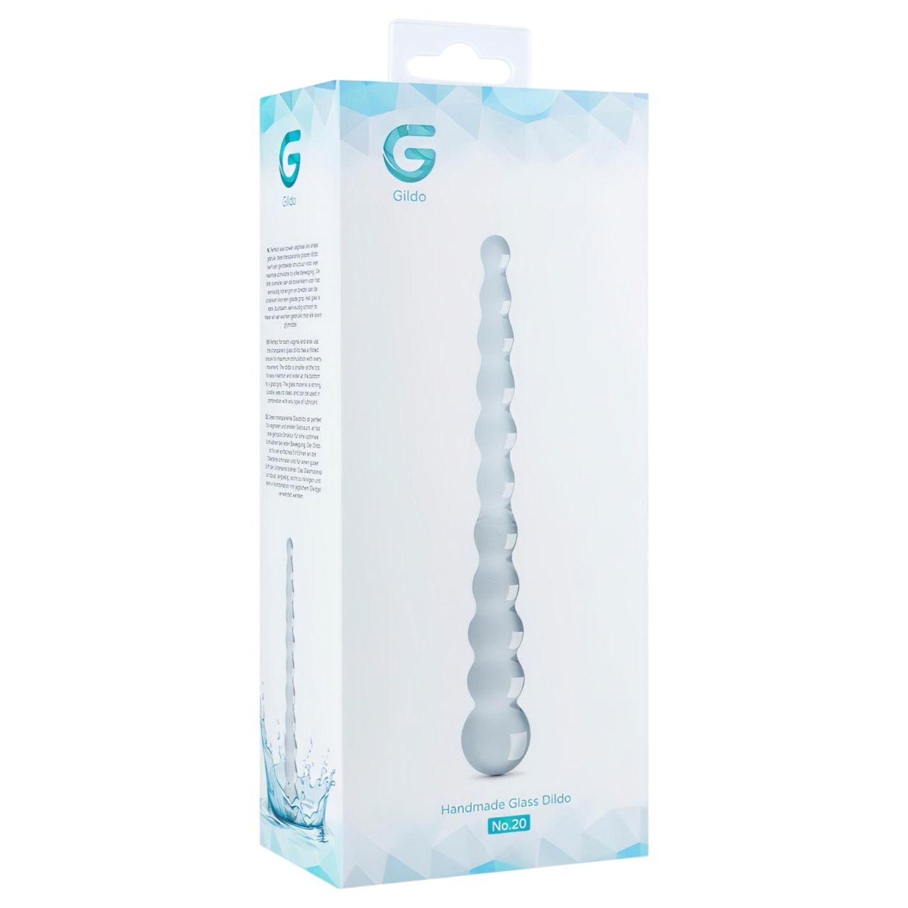 Gildo Glass No. 20 - gyöngyös üveg dildó (átlátszó)