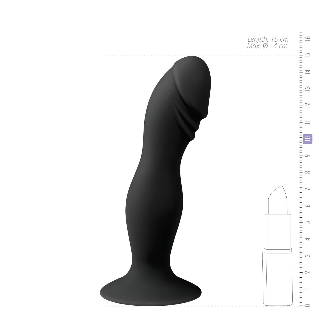 EasyToys - makkos, tapadókorongos dildó (fekete) EasyToys - makkos, tapadókorongos dildó (fekete)