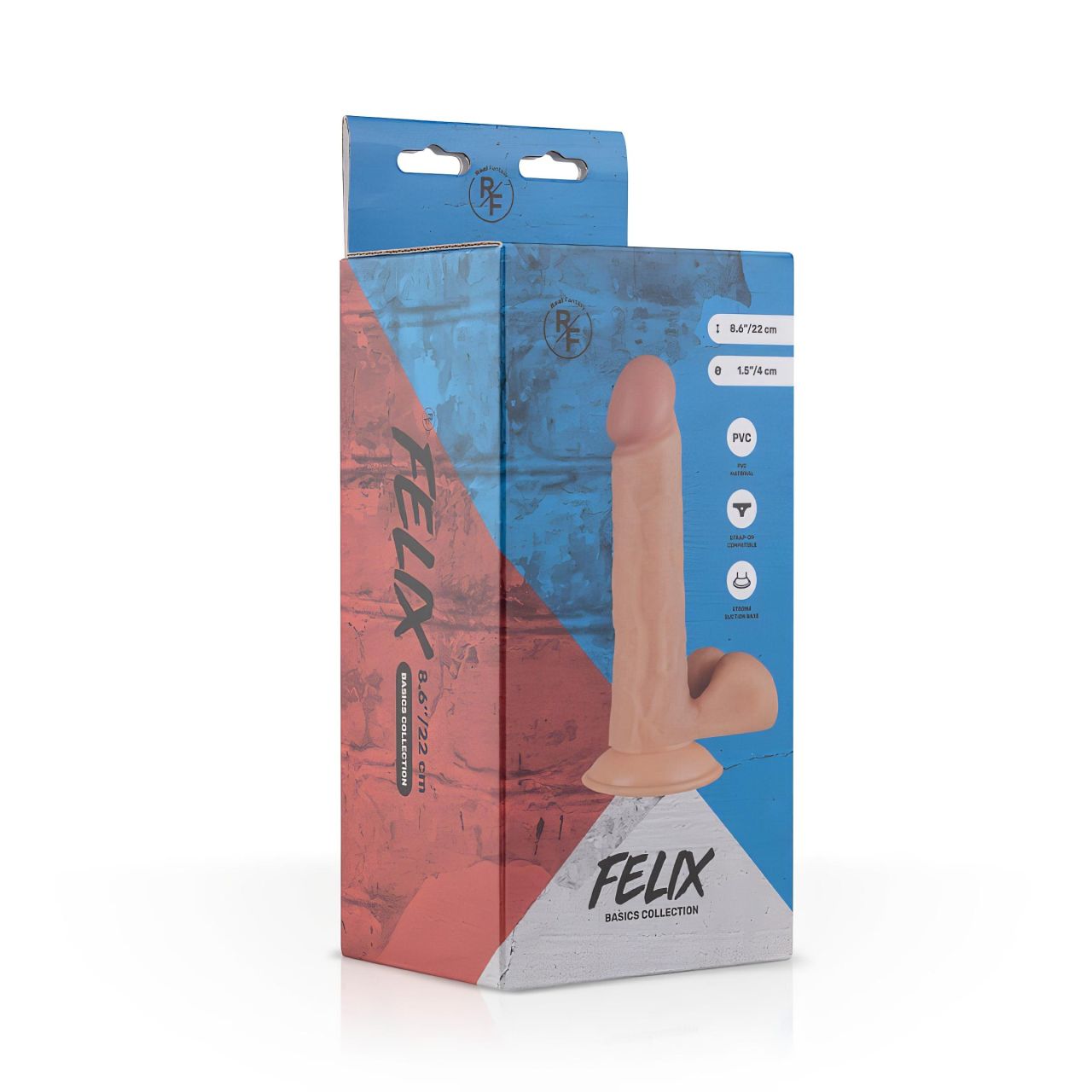 Real Fantasy Felix - herés élethű dildó - 22 cm (testszínű) Real Fantasy Felix - herés élethű dildó - 22 cm (testszínű)