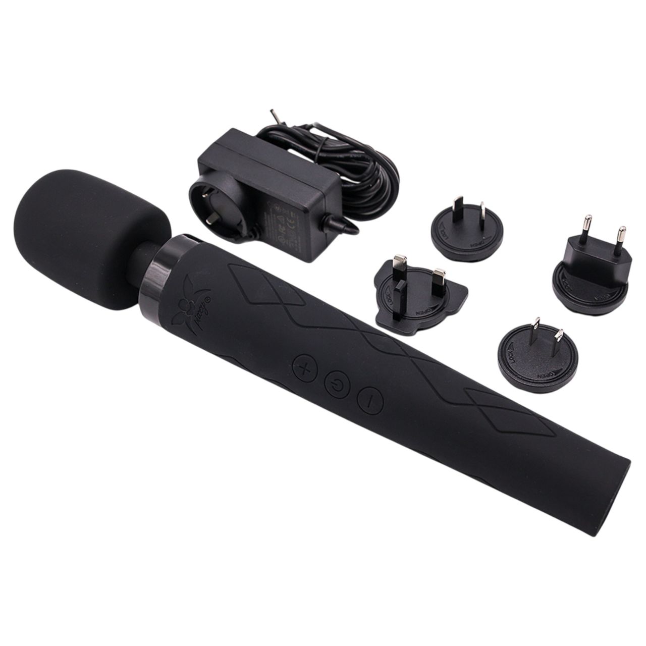 Pixey Deluxe Black Velvet - wand vibrátor M (fekete) Pixey Deluxe Black Velvet - wand vibrátor M (fekete)