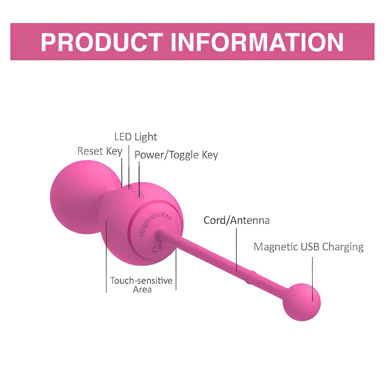 Magic Motion Kegel Master – App-vezérelt vibrációs gésagolyó (pink)