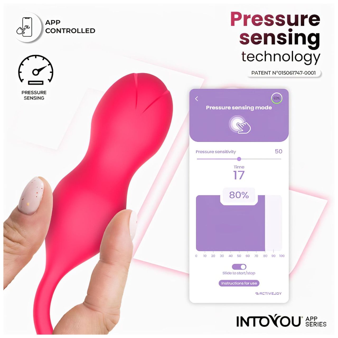INTOYOU Kyra Pelvic – App-vezérelt vibrációs gésagolyó (pink)