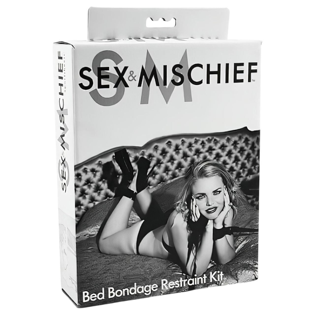 S&M - ágyhoz kötöző bondage szett (fekete)