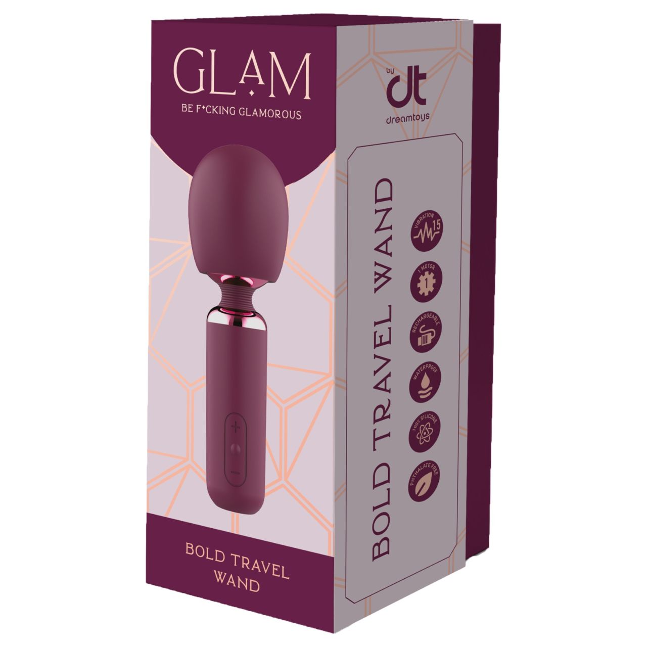 Glam - mini wand vibrátor (lila)