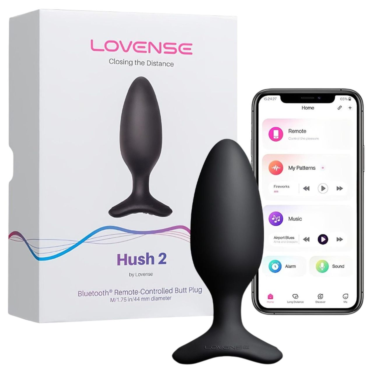 Lovense Hush 2 M – App-vezérelt análvibrátor (45 mm, fekete)