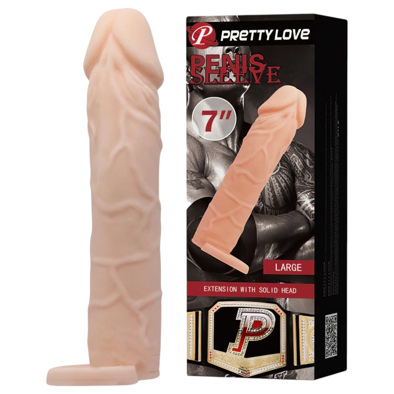 Pretty Love - heregyűrűs péniszköpeny (testszínű)