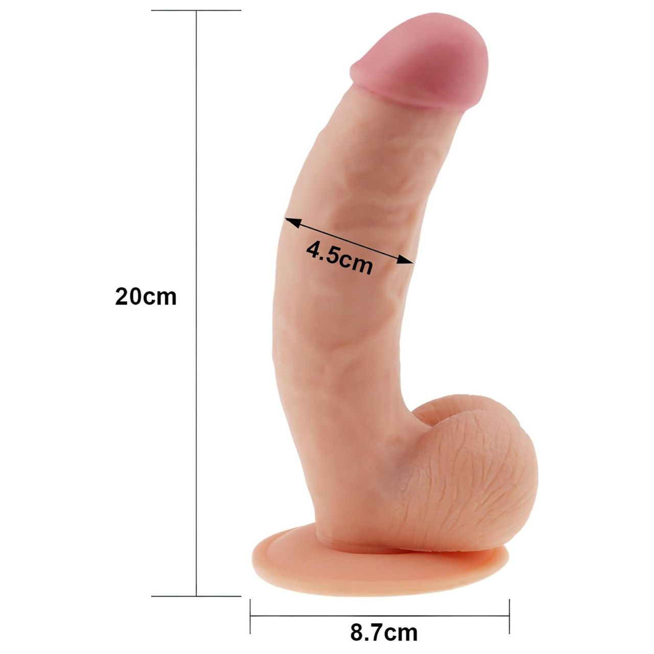 Lovetoy Ultra Soft - rugalmas, élethű dildó - 21,5 cm (testszínű) Lovetoy Ultra Soft - rugalmas, élethű dildó - 21,5 cm (testszínű)