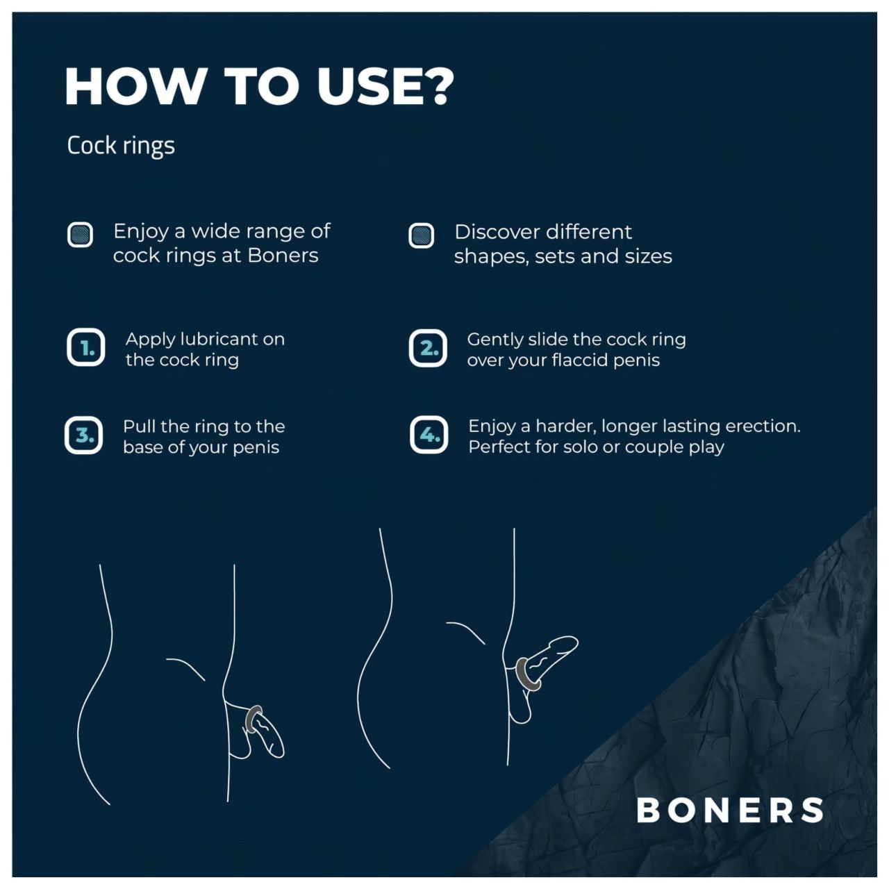 Boners Ergo - szilikon péniszgyűrű (szürke)
