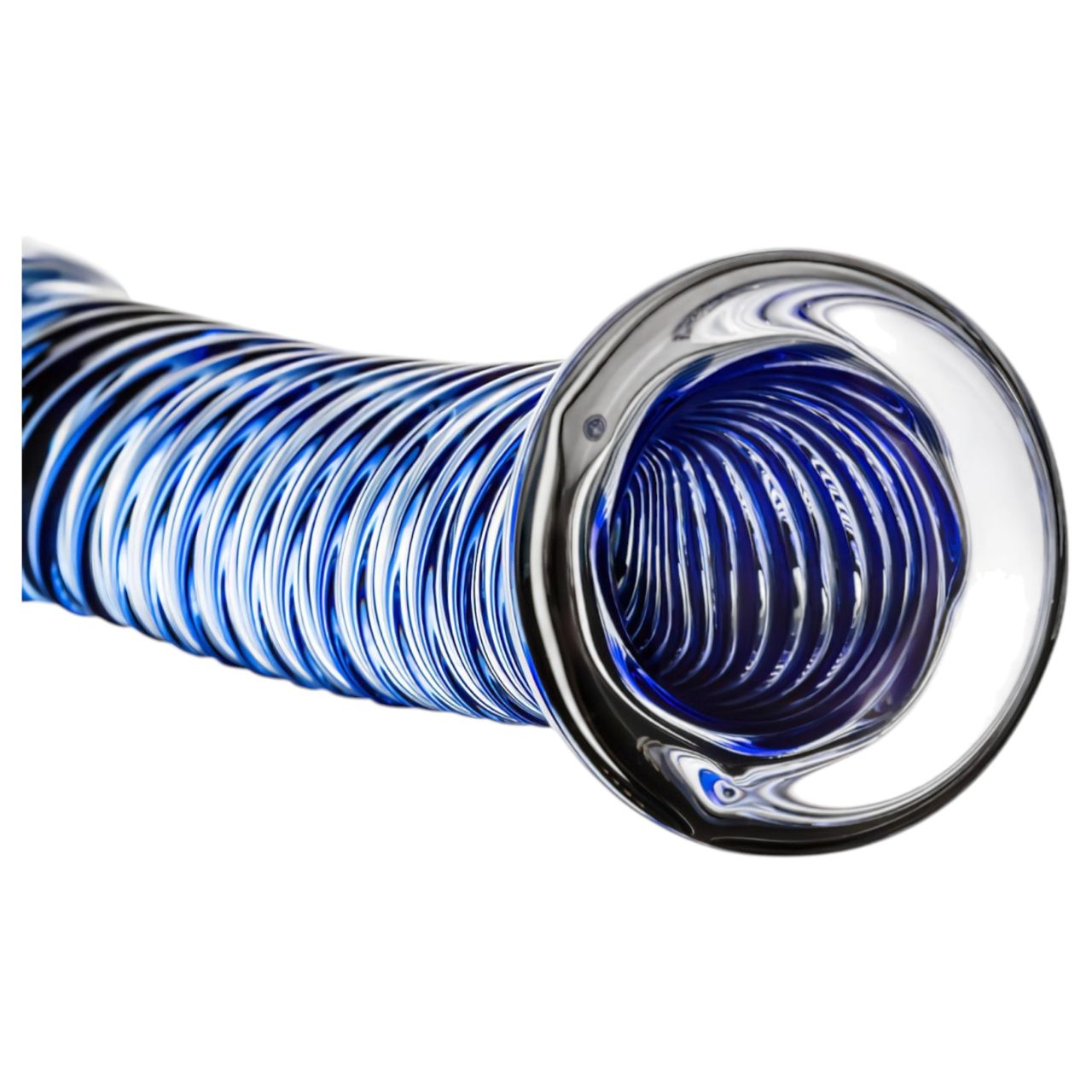 Gildo Glass No. 5 - spirál üveg dildó (átlátszó-kék) Gildo Glass No. 5 - spirál üveg dildó (átlátszó-kék)