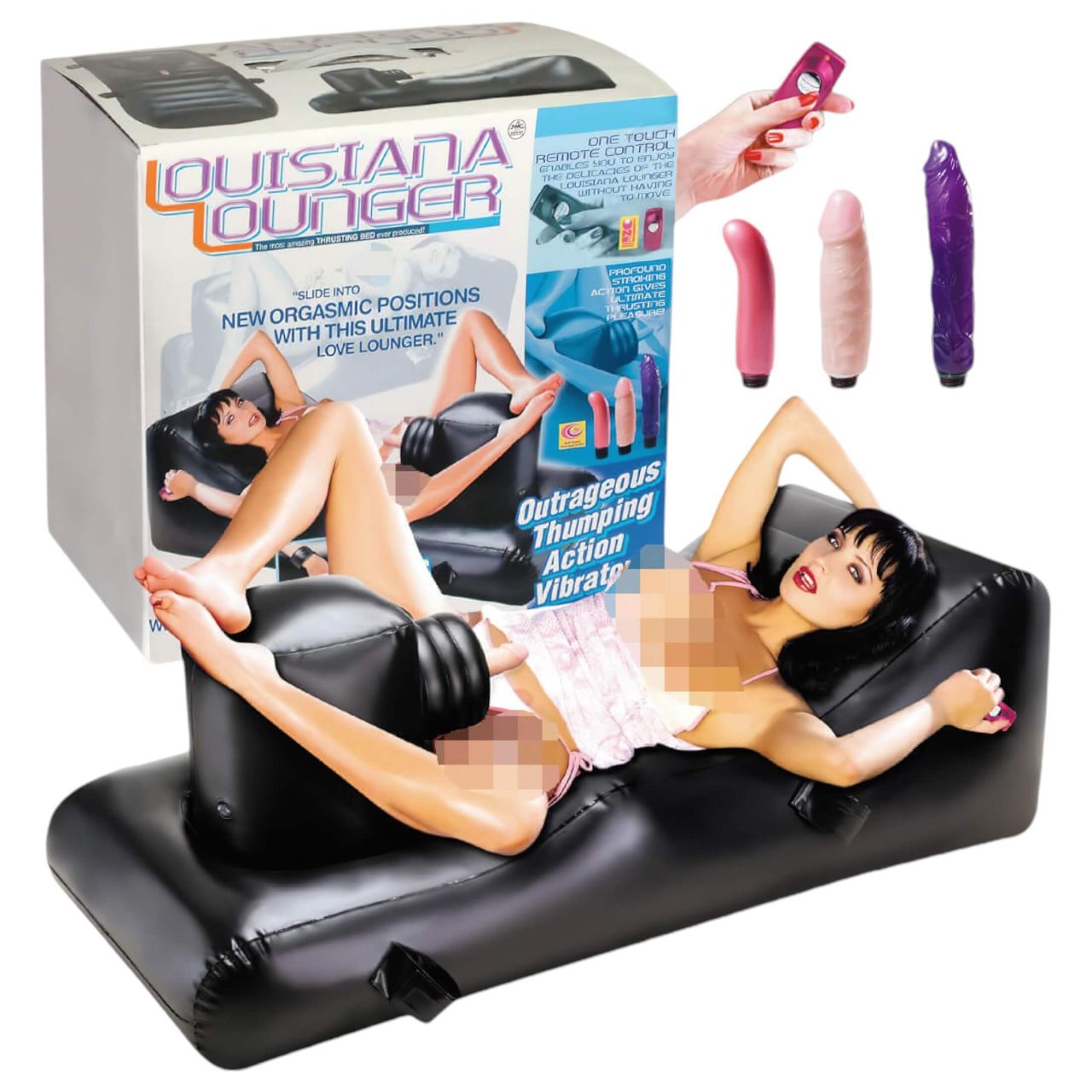 NMC - Louisiana Lounger - szexgép beépített vibrátorral (fekete) NMC - Louisiana Lounger - szexgép beépített vibrátorral (fekete)