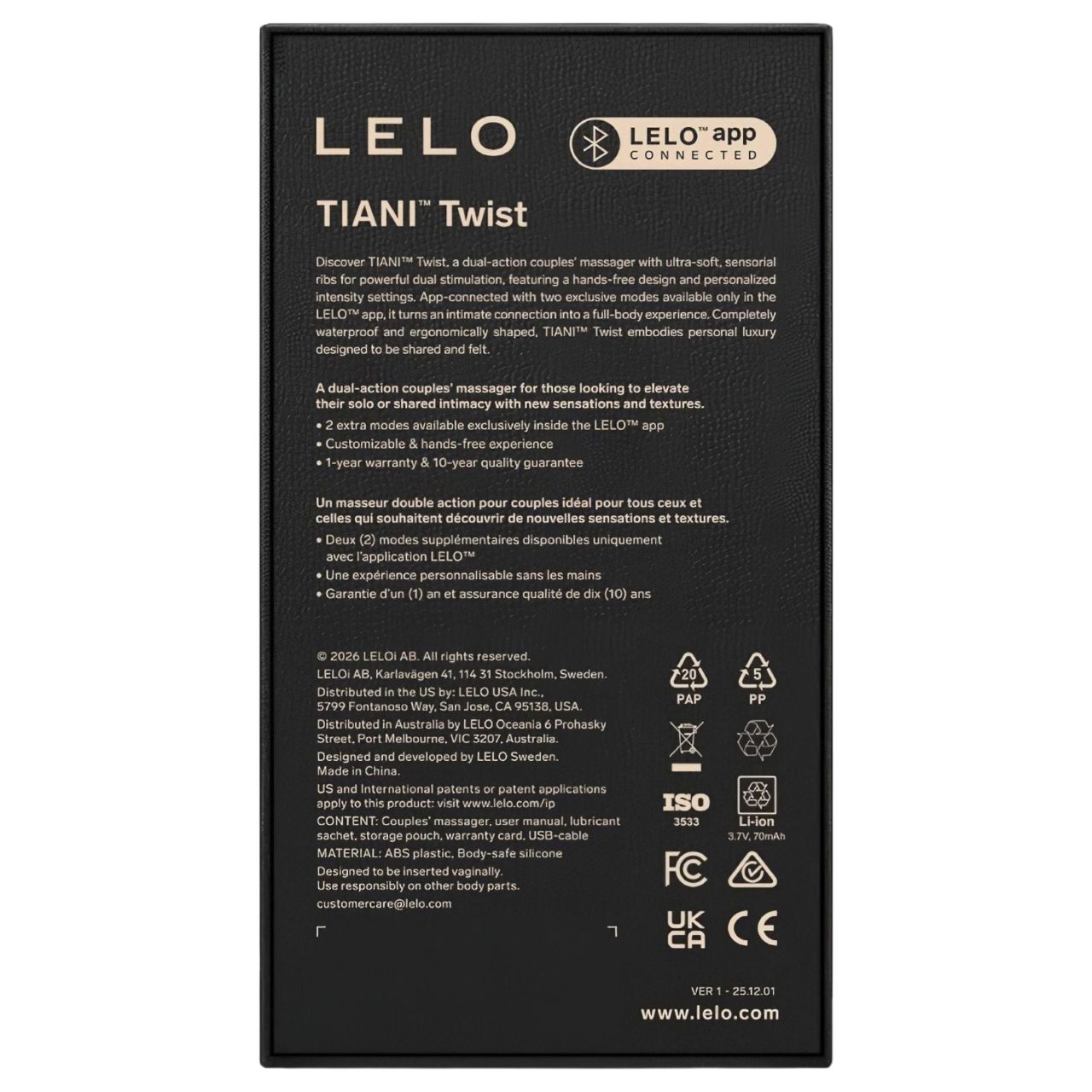 LELO Tiani Twist – App-vezérelt párvibrátor (pink)